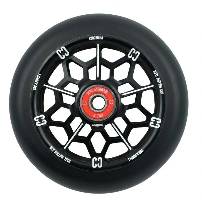 Scooter Wheels - Core - Hex Hollow Stunt - 110mm - Black